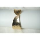 Gold Hammered Textured Sculptural Twist Cuff Bracelet