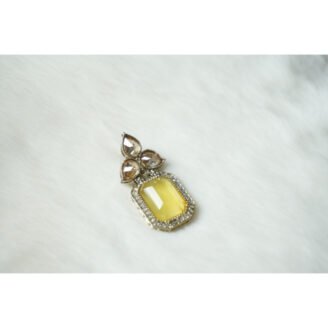 Yellow Tear Drop Golden Earrings