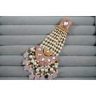 Pink Beads & Pearls Studded Kundan Passa Earrings
