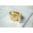 Gold Hinged Buckle Cuff Bracelet