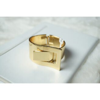 Gold Hinged Buckle Cuff Bracelet