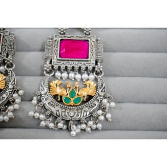 Oxidised Silver Dangler Earrings