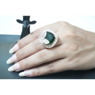 Royal Green Emerald Cocktail Ring