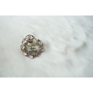 Pink Stone Stud Earrings