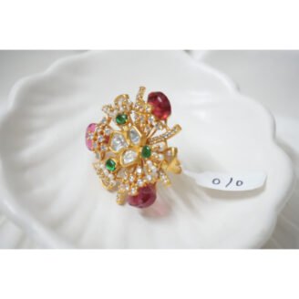 Gulaabo Ruby Polki Designer Ring