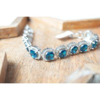 Silver Plated Blue Stone Bracelet