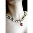Ruby Polki Droplet Necklace Set