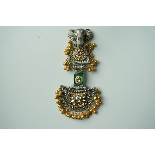 1Be86ipPylTa08tjt4K5RIJS_nR5KKRc4.jpg Long Dual Tone Elephant Polki Kundan Earrings
