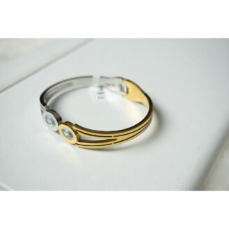 Two Toned Stone Studded Link Bracelet