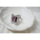 Pink Sapphire & Diamond Cluster Ring