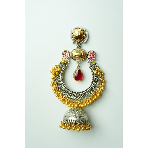 1CLo9sblcO0jfMRfoyajHsIKNSFnnTMw2.jpg Dual Tone Ruby Kundan Earrings