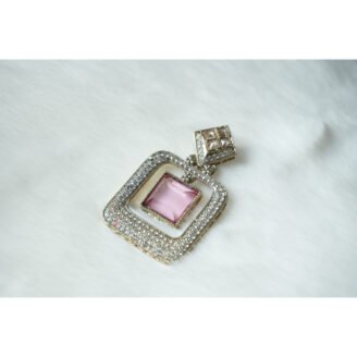 Pink AD Golden Earrings