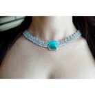 Mint Green AD Choker Necklace Set