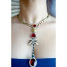 Palm Tree Red Gemstone Necklace Set