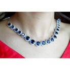 Blue Sapphire Diamond Necklace Set