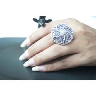 Purple Tanzanite Cluster Ring