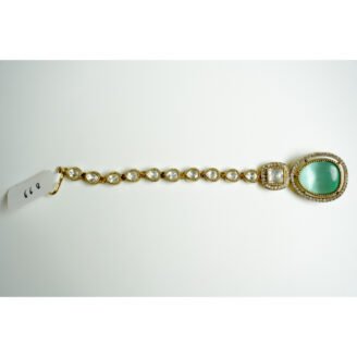 Sea Green Stoned AD Maang Tikka