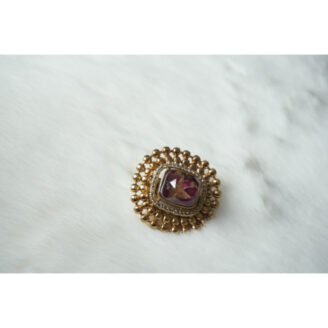 Golden Beaded Stud Earrings