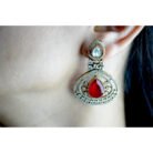 Ruby Polki Droplet Necklace Set