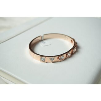 Rose Gold Crystal Studded Bangle Bracelet