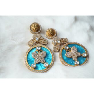 Lion & Butterfly Motif Earrings