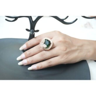 Royal Green Emerald Cocktail Ring
