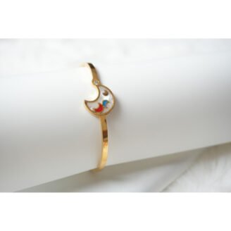 Gold Moon Bangle Bracelet