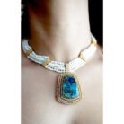 Victorian Marble Stone Polki Necklace Set