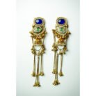 Blue Stone Jhumka Droplet Earrings