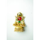 Green Red Stone & Pearl Jhumka Earrings