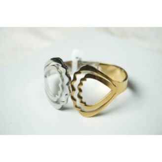 Two Toned Wavy Cuff Bracelet