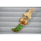 Meenakari Green Enemal Tiger Nail Earrings