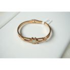 Rose Gold Floral Charm Bangle Bracelet