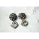 Multi Color Polki Stud Earrings