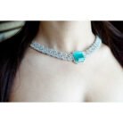 Mint Green AD Choker Necklace Set