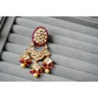 Pink Beaded Kundan Earrings