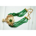 Emerald Polki Pearl Choker Necklace Set