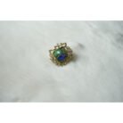 Dual Color Stone Floral Stud Earrings