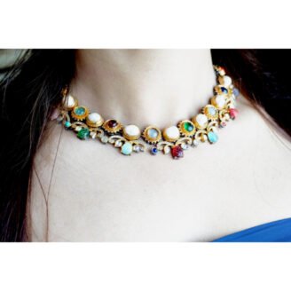 Multi-Stone Heritage Choker Necklace Set