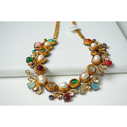 1Hma5Kp1KUX3Bq5bScpMQfo3k98sueIC0.jpg Multi-Stone Heritage Choker Necklace Set