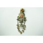 Pink & Green Stone with Pearls Jhumka Earrings