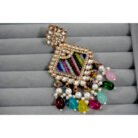 Multicolor Beads Kundan Earrings