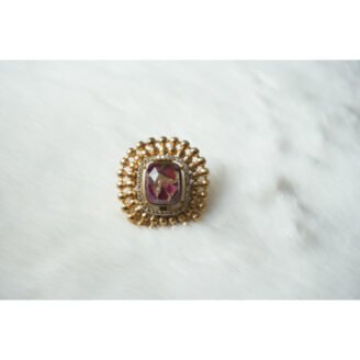Golden Beaded Stud Earrings