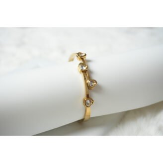Gold Multiple Heart Cuff Bracelet