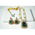 Victorian Marble Stone Polki Necklace Set