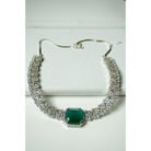 Mint Green AD Choker Necklace Set