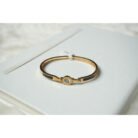 Rose Gold Black Enamel Bangle Bracelet
