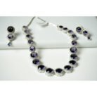 Blue Sapphire Diamond Necklace Set
