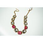 Pink & White Stoned Moissanite Kundan Necklace Set