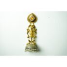 Long Dual Tone Monalisa Stone Jhumka Earrings